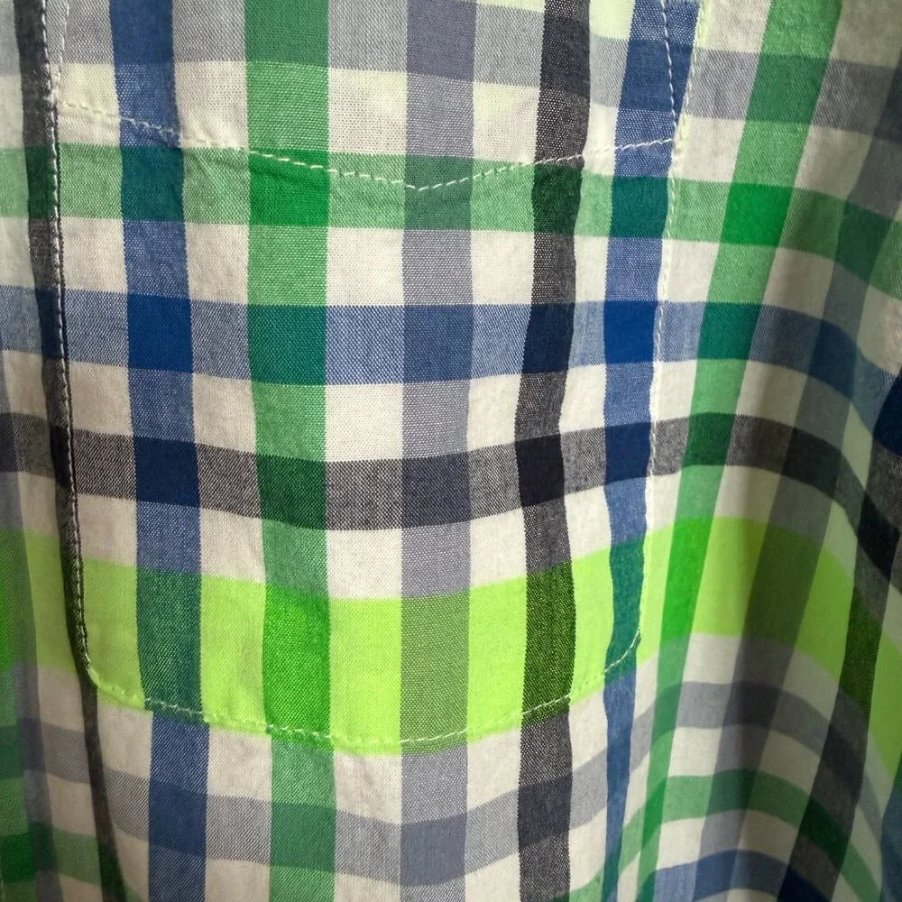The Children's Place boys XL 14 multicolored check collared button down shirt
